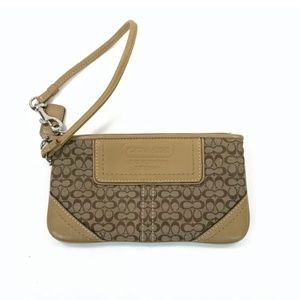 Vintage Coach Soho Signature Small Wristlet Leather Canvas Logo Est.1941